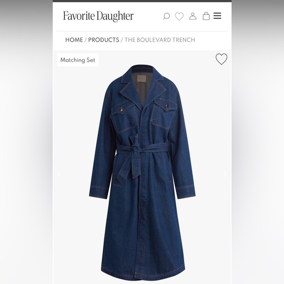 NWT Favorite Daughter THE BOULEVARD DENIM TRENCH in Rome Wash - Picture 2 of 10